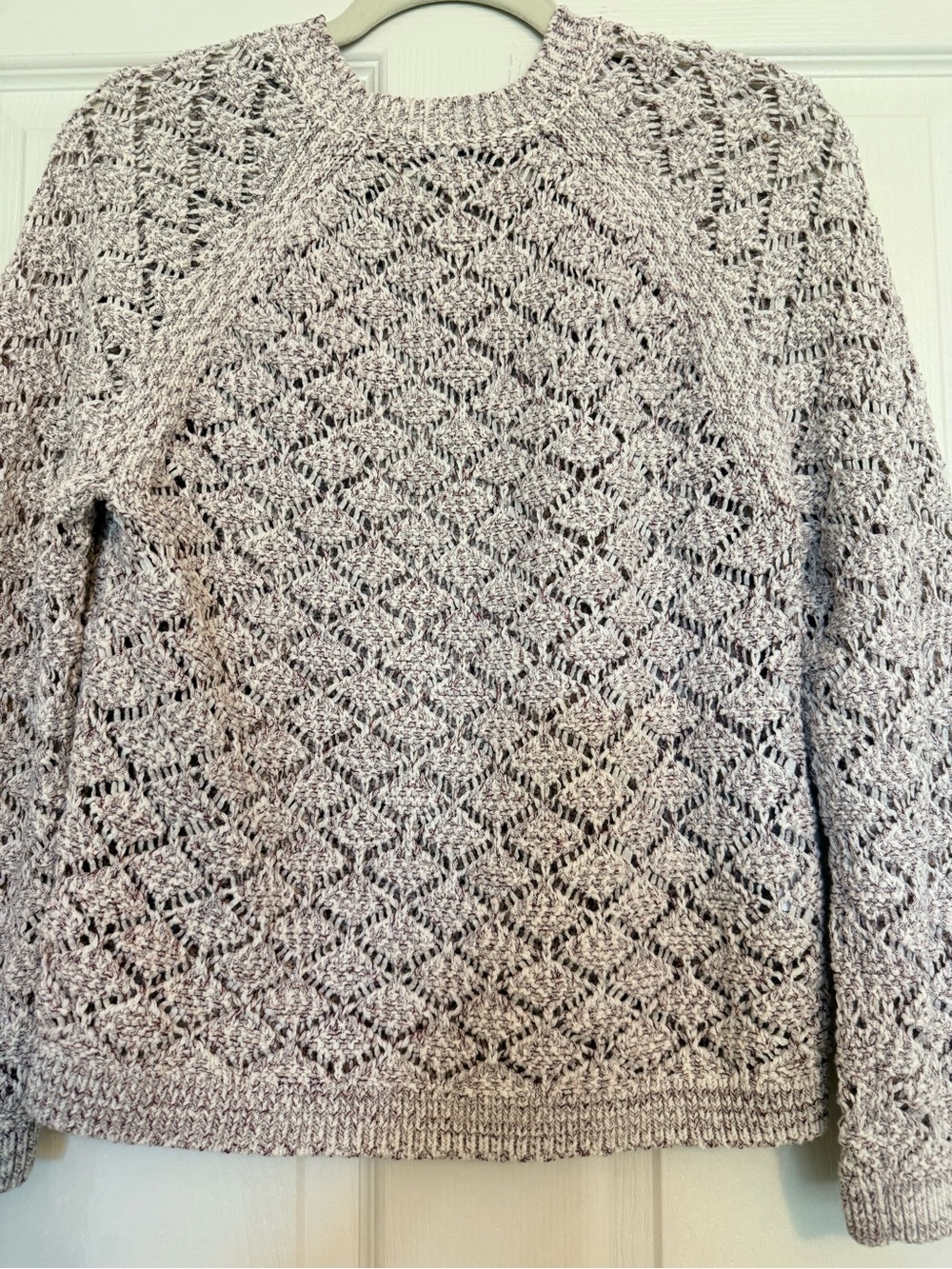 LOFT Open-Knit Scoop Sweater in Blush